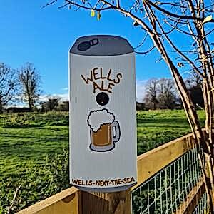 Handmade Beer Can Bird Box with Personalised Text
