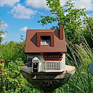 Handmade Pub Wooden Bird House with Personalised Text