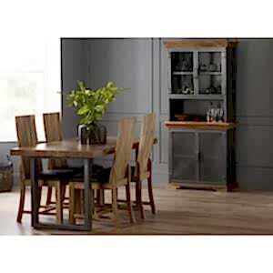 Acacia Light Wood Dining Chair Chunky - Set of 2