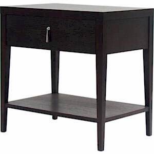 Sina Black Wenge Oak Bedside Table with Drawer
