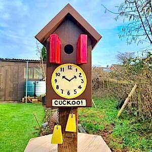 Handmade Cuckoo Clock Bird Box with Personalised Text