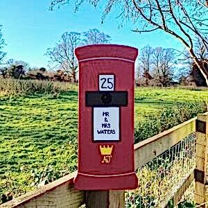 Handmade Post Box Bird Box with Personalised Text