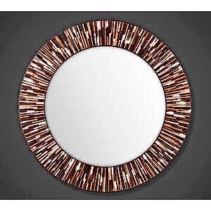 Roulette PIAGGI brown glass mosaic round mirror