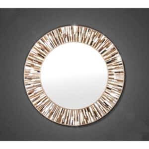 Roulette PIAGGI beige glass mosaic round mirror