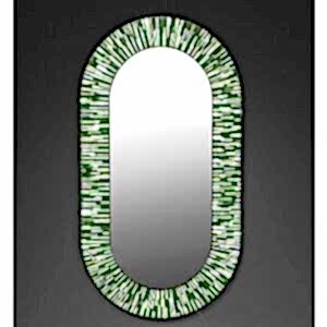 Stadium PIAGGI Green Glass Mosaic Mirror