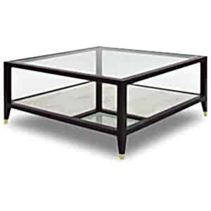 Milton Black Oak Antique Mirrored Square Coffee Table