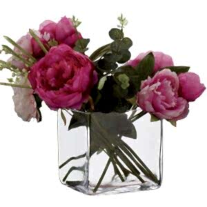 Glass Cube Flower Vase, 15cm x 15cm, Handmade by Solavia