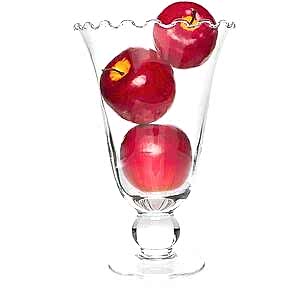 Glass Footed Flared Flower Vase 'Tula', 12cm x 21cm, Handmade