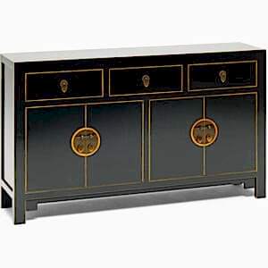 Large Classic Chinese Sideboard – Black