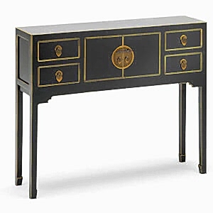 Qing black and gilt small console table by NS Living