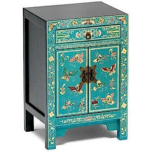 Small Decorated Classic Chinese Cabinet - Blue