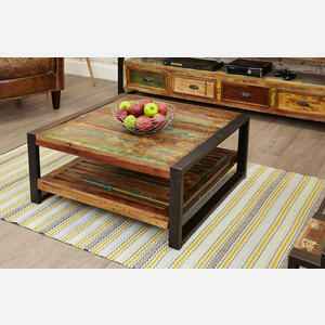 Shoreditch Square Coffee Table Reclaimed Wood