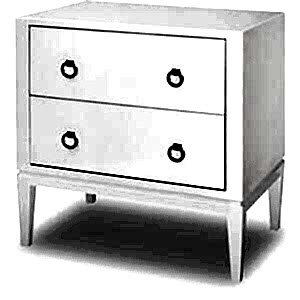 Verona White Gloss Bedside Table 2 Drawers