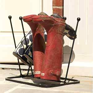 Four Pair Black Steel Boot Rack by The Orchard