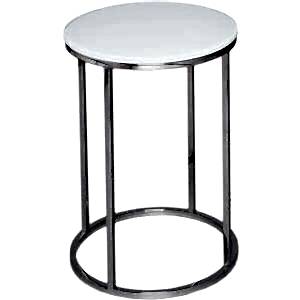 Kensal Circular Side Table 40cm - Black/White Top & Metal Base
