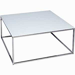 Kensal Square Coffee Table 90cm - White/Black/Walnut Top & Metal Frame