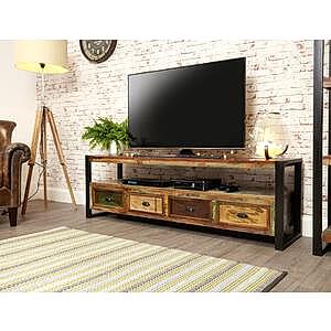 Shoreditch Rustic Widescreen TV Unit Reclaimed Wood