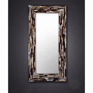 Big Q Dark Brown Glass Mosaic Modern Rectangular Mirror