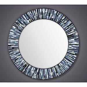 Roulette PIAGGI grey glass mosaic round mirror