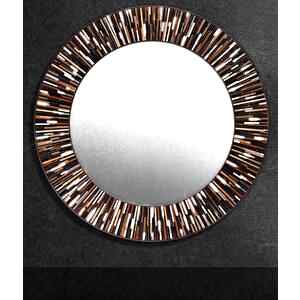 Roulette PIAGGI dark brown glass mosaic round mirror