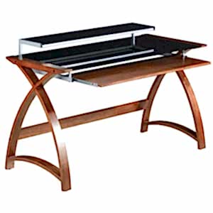 Jual Retro Modern Computer Desk PC201 with Keyboard Tray - Oak, Walnut or Grey