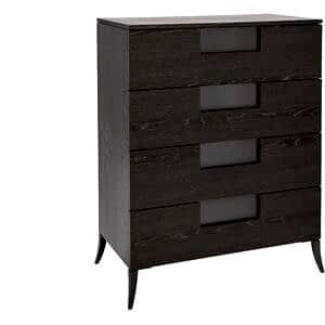Fitzroy Wide Four Drawer Chest in Modern Charcoal Wenge Finish