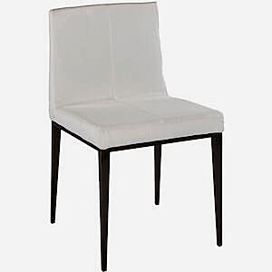 Fitzroy Upholstered Dining Chair in Charcoal Wenge and White Fabric