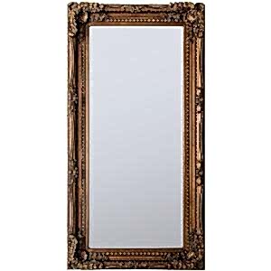 Carved Rectangular Louis Leaner Mirror Gold Leaf 176cm x 90cm