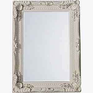Carved Rectangular Louis Wall Mirror in Cream 120cm x 90cm