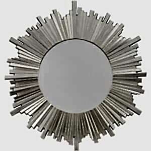 Herzfeld Round Silver Starburst Mirror 100cm x 100cm