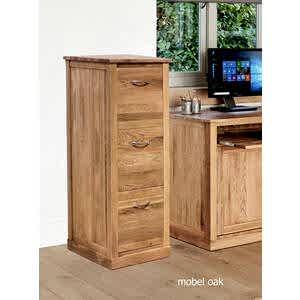 Mobel Oak 3 Drawer Filing Cabinet by Baumhaus Furniture