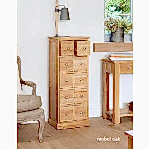 Mobel Oak 10 Drawer DVD / CD Storage Chest