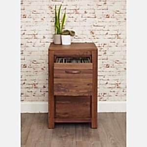 Mayan Walnut Two Drawer Filing Cabinet by Baumhaus Furniture