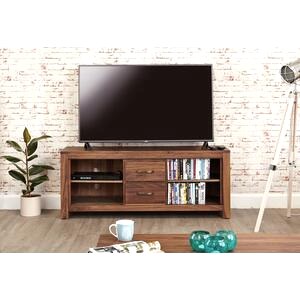 Mayan Walnut Rustic Media TV Cabinet with 2 Drawers