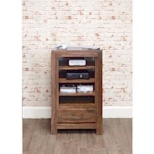 Mayan Walnut HiFi Entertainment Storage Cabinet 1 Drawer 4 Shelves