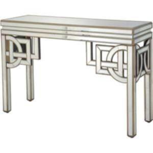 Dorchester Deco Mirrored Console Table Antique Bronze