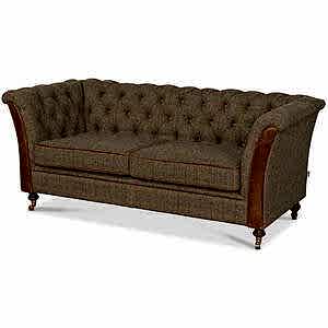 Gamekeeper Thorn Harris Tweed Caesar Two Seater Chesterfield Sofa