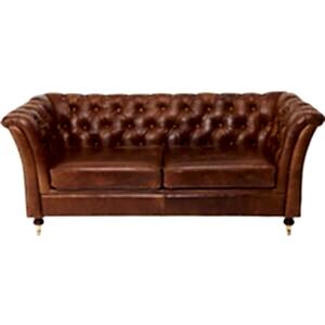 Caesar Two Seater Chesterfield Leather Buttoned
