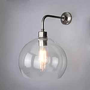 Eden Industrial Open Glass Globe Wall Light 25cm