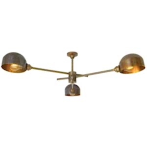 San Jose Vintage Three-Arm Cup Flush Chandelier