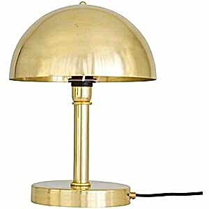 Turku Modern Dome Table Lamp in Brass or Silver