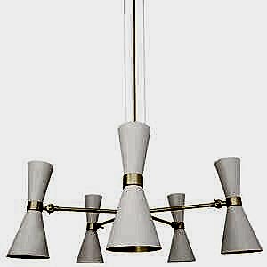 Cairo 5 arm Retro Modern Chandelier Black or White