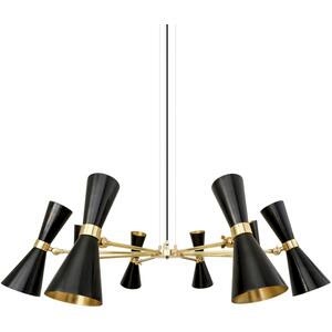Cairo 8 arm Retro Modern Chandelier Black or White