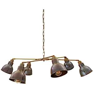 Bridgetown Industrial Brass Chandelier Six-Arm