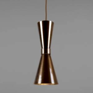 Amias Mid-Century Conical Pendant Light Brass or Silver