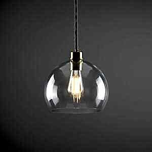Eden Clear Open Glass Globe Pendant Light 25cm