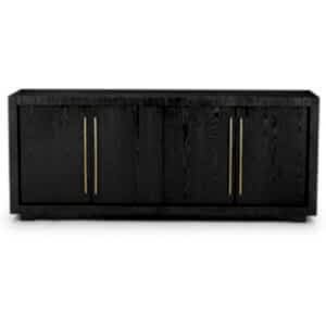 Kent Wenge Black 4 Door Sideboard Brass Handles