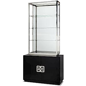 Nobbu Shelving Unit Glass Display Wenge Base