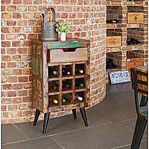 Coastal Chic Wine Rack Lamp Table Reclaimed Timber