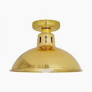 Talise Industrial Antique Brass/Silver Bathroom Ceiling Light IP65